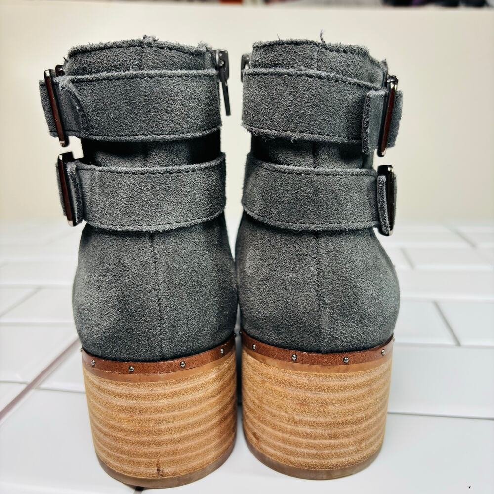 Bleecker & Bond Gray Georgia Suede Zip up‎ Ankle Heeled Boot - Picture 5 of 10